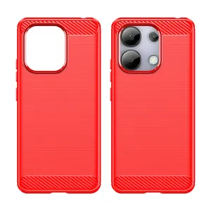 Wholesale Soft Silicone TPU Shockproof Carbon Fiber Cellphone Case For Xiaomi Redmi Note 13 4G 5G 13C Note12S