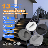 Lumière d'escalier LED COB en aluminium étanche IP65 moderne, 5W, encastrée au mur, lampes d'angle, température de couleur 2700K-6500K, garantie de 2 ans