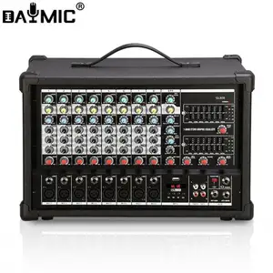 8 Channel Professional Audio Mixer with power amplify amplifier box for dj home ktv show