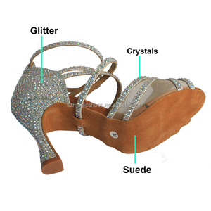 <span class=keywords><strong>Chaussures</strong></span> <span class=keywords><strong>de</strong></span> <span class=keywords><strong>danse</strong></span> à talons hauts à fond souple personnalisées 9 <span class=keywords><strong>CM</strong></span> talons <span class=keywords><strong>de</strong></span> <span class=keywords><strong>danse</strong></span> à paillettes argentées avec perles scintillantes porte à porte - Product Image 2