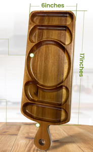 202412 gỗ keo phục vụ khay với xử lý & rãnh đa năng phục vụ hội đồng quản trị & platter snack khay thức ăn - Product Image 2