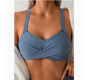 Nuevo Conjunto de Bikini de Verano de Color Sólido con Tirantes y Cintura Alta, Sexy, con Push-Up Cruzado, Traje de <span class=keywords><strong>Baño</strong></span> de 2 Piezas, Ropa de Playa - Product Image 2