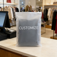 Sac d'emballage en plastique transparent refermable personnalisé, sac à fermeture éclair holographique, sac à fermeture éclair givré pour vêtements