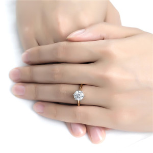 1Carat 2Carat DE VS Lab Grown Diamond <span class=keywords><strong>Ring</strong></span> 18K 14K <span class=keywords><strong>10K</strong></span> Rose <span class=keywords><strong>Gold</strong></span> Engagement Solitaire Tổng Hợp Nhẫn Kim Cương 0.5Carat - Product Image 6
