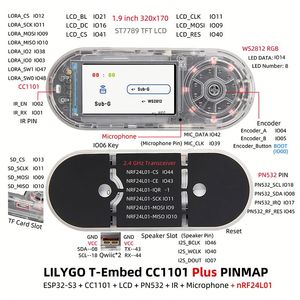 บอร์ดพัฒนา T-Embed CC1101 ESP32-S3 ตัวรับส่งสัญญาณ RF ความถี่ต่ำ Sub-1 GHz โมดูล PN532 NFC RFID I2C แบตเตอรี่ 1300mAh รองรับ Wi-Fi 2.4GHz และ BLE - Product Image 4