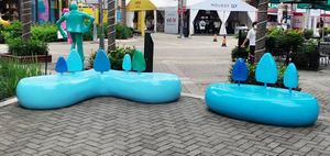 เก้าอี้ทรงลูกเทนนิสไฟเบอร์กลาส Y876 ดีไซน์สร้างสรรค์สำหรับกีฬา เหมาะสำหรับใช้ในคลับเทนนิส สวนสาธารณะ ลานกิจกรรม และพื้นที่สาธารณะ - Product Image 4