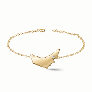 Bracelet chaîne personnalisé avec carte nationale des Émirats arabes unis, breloque en zircon, pierre CZ, acier inoxydable, étanche, ne se décolore pas, bijoux pour femmes - Product Image 1