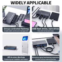 Sipolar A-173 Hub USB 3.0 de 7 Puertos, Estación de Carga USB Portátil, Hub de Datos de 5 Gbps para Teléfono, Tableta, Cargador Rápido para Múltiples Dispositivos