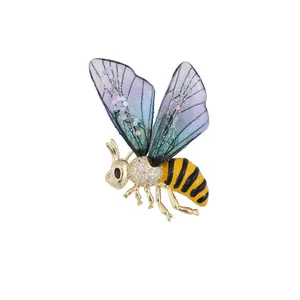 Personalizado Yiwu fábrica elegante lindo abeja broche solapa Pin hebilla ramillete para señoras ropa vestido