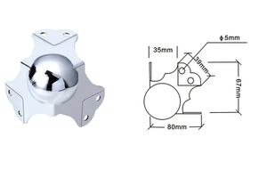 อุปกรณ์เสริมสำหรับกล่องใส่เครื่องมือ ลูกบอลสามเหลี่ยม 35 มม. 3 รู กระเป๋าใส่ลูกบอลแบบเว้าขนาดกลาง ตู้เก็บลูกบอลแบบเว้า  ตัวป้องกันมุมแบบผีเสื้อ  ล้อรหัส  ซ็อกเก็ต - Product Image 2