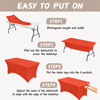 Housse de table extensible imprimée en couleur personnalisée, directement de l'usine, pour la publicité extérieure, les expositions commerciales et les événements.