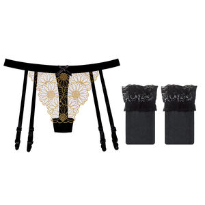 Ensemble de chaussettes à bretelles G-STRING ultra-fines en jacquard non tissé pour femmes, sous-vêtements sexy taille basse en coton et élasthanne, écologiques - Product Image 6