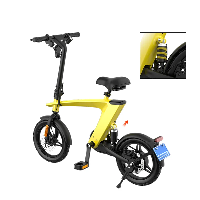 Mini bicicleta elétrica dobrável, bicicleta elétrica dobrável de 14 polegadas ebike 25 km/h, suspensão, ciclismo e bike