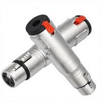 Adaptor Audio XLR 6.35mm Seimbang Berbahan Zinc Alloy, Dapat Dikunci, 1/4 TRS Female 3 Pin XLR Female untuk Mikrofon dan Konsol Mixing