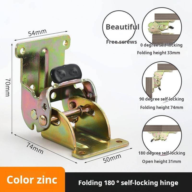 0° -90° -180° บานพับพับได้ สีซิงค์