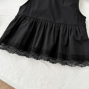 Abbigliamento per <span class=keywords><strong>Bambina</strong></span> 2026 Top Senza Maniche in Pizzo Nero + Pantaloni a Righe Set Casual 2 Pezzi - Product Image 4