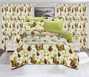 Cổ Điển Hoa Flannel Chăn Bộ Đồ Giường Bộ Sưu Tập Sang Trọng Vua Kích Thước Lạnh Comforter Bộ 7 Miếng Borrego Chăn Với Rèm Cửa - Product Image 3