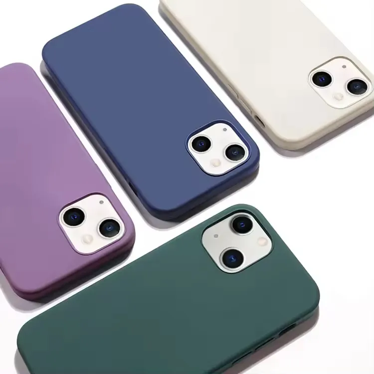 Düz renk silikon cep telefonu iphone için kılıf 15 14 13 12 11 pro max yumuşak telefon kılıfı kamera koruma telefon kapakları