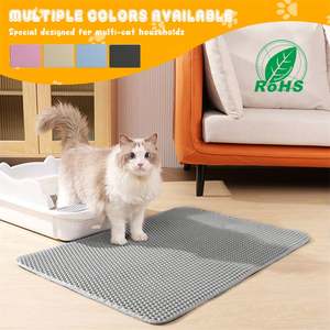 Diseño de malla suave y cómodo, doble capa a prueba de fugas, Material Eva para mascotas, alfombrilla para arena para gatos - Product Image 6