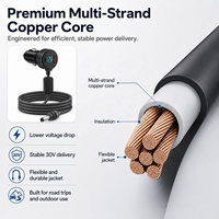 Câble d'alimentation DC 12V-24V vers 30V pour Starlink Mini, chargeur de voiture 10FT/3M, élévateur de tension allume-cigare avec ports USB-C et USB-A