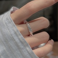 Bague en argent sterling S925 texturée vintage avec zircon cubique pour femme, style coréen, design simple et tendance, bijoux pour usage quotidien
