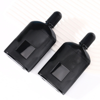 Nouvelle conception de flacon de parfum en verre rectangulaire noir de 100 ml avec pulvérisateur à pompe, personnalisable, boîte en cuir pour homme