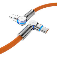 Cables de Datos de Silicona Tipo C Duraderos con Rotación de 180 y 360 Grados, Alta Potencia, PD60W, Cobre Estañado