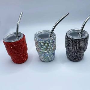 Vaso ostentoso con diamantes <span class=keywords><strong>de</strong></span> imitación, <span class=keywords><strong>vasos</strong></span> <span class=keywords><strong>de</strong></span> vino, Copa aislada <span class=keywords><strong>de</strong></span> acero inoxidable con purpurina <span class=keywords><strong>de</strong></span> paja, térmica al vacío - Product Image 6