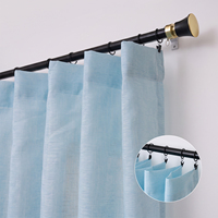 Anneau de fixation personnalisé pour tringle romaine, rideaux transparents en voile texturé lin, fournisseur d'usine, vente en gros, fabricant OEM pour fenêtres domestiques