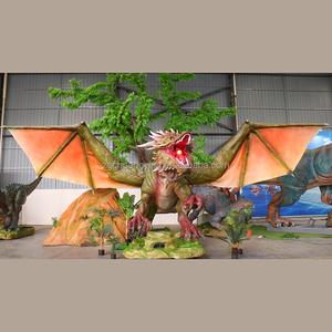 Sculpture géante de simulation dynamique mobile Dragon <span class=keywords><strong>vert</strong></span> d'Europe pour <span class=keywords><strong>parc</strong></span> à thème animatronique - Product Image 2