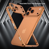 Étui de téléphone de luxe en aluminium avec cadre métallique, coque arrière antichoc pour iPhone 17 Pro Max 17 Air 15 16 Plus avec protection d'objectif d'appareil photo