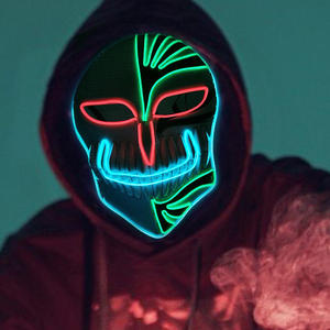 LED Kurosaki <span class=keywords><strong>Ichigo</strong></span> <span class=keywords><strong>Masque</strong></span> de la Mort Homme <span class=keywords><strong>Bleach</strong></span> Anime Cosplay Effrayant Halloween Mascarade Luminescent Plastique Déguisement Cadeau - Product Image 1