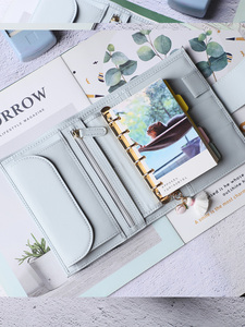 Tùy chỉnh A4 A5 A6 A7 PU da Vòng chất kết dính kế hoạch máy tính xách tay bìa Ngân sách chất kết dính với tiền mặt nhồi phong bì chương trình nghị sự Ví - Product Image 4