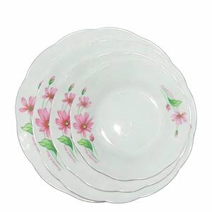 Platos y Vajilla <span class=keywords><strong>de</strong></span> Porcelana HARVIT Baratos <span class=keywords><strong>de</strong></span> Fábrica con Borde Tallado y Diseño Floral, con Borde Plateado, para Sopa, Postre y Fiestas - Product Image 4