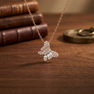 Pendentif papillon en diamant synthétique de luxe plaqué argent et or, certifié IGI, design élégant, bijoux fins, cadeau pour femmes, style hip hop - Product Image 6