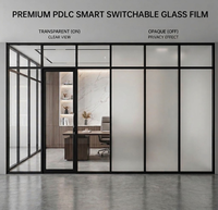 Film intelligent PDLC auto-adhésif sur mesure avec transformateur d'alimentation pour vitres de salle de réunion commerciale – Effet de confidentialité