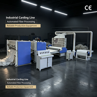 Ligne de production entièrement automatique à grande vitesse Henju pour l'ouverture et le cardage de fibres de coton sans colle, capacité de 250 kg/h pour les produits matelassés