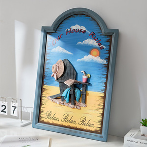 Framed 3D Resin Relief Painting Ocean Scenery Sailboat Sky Blue Frame Living Room Bedroom Wall Art Decor - Product Image 2