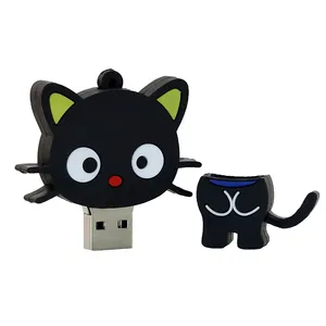 PVC lovely cat shaped usb flash drive private label new 3.0 2.0 64gb 128gb memory usb stick flash drive