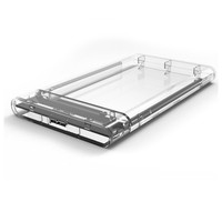 Casing Hard Drive Mobile Transparan USB3.0 2.5 Inch untuk Laptop, Enclosure HDD Antarmuka SATA, SSD Solid State Drive