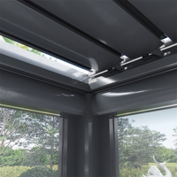 Pergola bioclimatique motorisée Weleadalu avec télécommande, toit en aluminium écologique, finition thermolaquée, tailles personnalisables pour