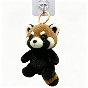 Porte-clés personnalisé en peluche Panda Rouge, mini animal en peluche, mignon dessin animé brodé, breloque anti-stress pour sac - Product Image 4