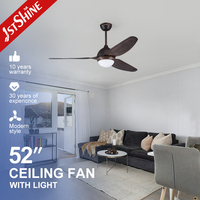 1stshine ventilateur de plafond led 52 pouces moteur dc décoratif ABS plastique led ventilateur de plafond lumière