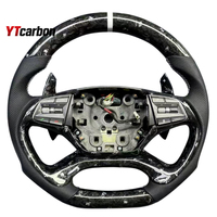 YTcarbon pour Genesis G80 20-24, pièces automobiles, accessoires intérieurs de voiture, style racing, volant personnalisé en fibre de carbone véritable avec LED