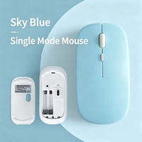 Mouse Komputer Sensor Optik 4 Tombol Nirkabel 2.4G/BT Ergonomis Dapat Diisi Ulang USB untuk Gaming, Mac, Laptop, Windows
