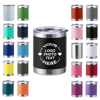 Gobelet à café personnalisé en acier inoxydable avec revêtement en poudre de 10 oz, tasse de voyage à double paroi isolée avec couvercle