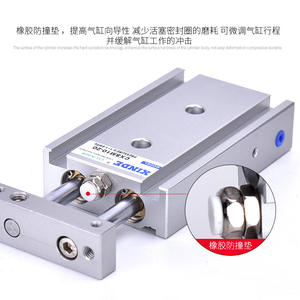 Cylindre pneumatique à double cylindre et double tige CXSM6/10/15/20/25/32X10/20/30/40/50/75/100/125 Connexion filetée pour air gaz pour - Product Image 4