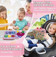 Jouet pour enfant personnalisé rose, jouets Montessori éducatifs, cadeaux de voyage, cadeaux de Noël, cadeaux d'anniversaire, mon livre d'activités sur le thème du lapin pour les tout-petits de 1 à 3 ans