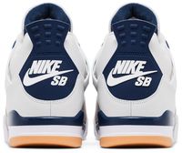 Chaussures de basket-ball unisexes Air 4 Retro SP Autumn Navy en cuir véritable, dessus en mesh, semelle extérieure en caoutchouc, semelle intermédiaire en EVA