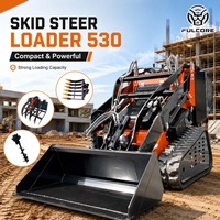 Chargeuse compacte sur chenilles FULCORE avec moteur Kubota, panneau de commande à joystick, godet de 0,12 m³ pour travaux en verger